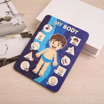 Детская игра-головоломка «Тело человека» Обучающая игра «Структура человеческого тела» Дошкольное обучение Деревянный пазл Анатомия для малышей Головоломка «Части тела мальчика» Игрушка STEM Boy B