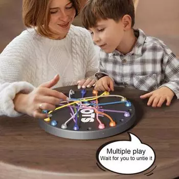 Детская игра по распутыванию веревок, логическое мышление, тренировка внимания, настольная игра с веревками для родителей и детей, интерактивная обучающая красочная эластичная игрушка по распутыванию веревок 1 Set