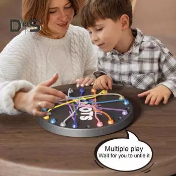 Детская игра по распутыванию веревок, логическое мышление, тренировка внимания, настольная игра с веревками для родителей и детей, интерактивная обучающая красочная эластичная игрушка по распутыванию веревок 1 Set