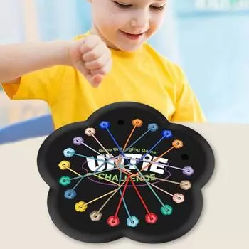 Детская игра по распутыванию веревок, логическое мышление, тренировка внимания, настольная игра с веревками для родителей и детей, интерактивная обучающая красочная эластичная игрушка по распутыванию веревок A