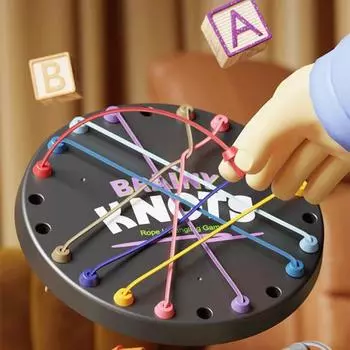 Детская игра по распутыванию веревок, логическое мышление, тренировка внимания, настольная игра с веревками для родителей и детей, интерактивная обучающая красочная эластичная игрушка по распутыванию веревок 1 Set