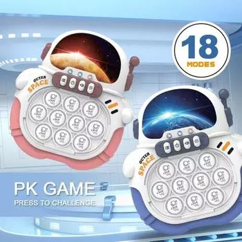 Детская игра-пузырь с быстрым нажатием, обучающая, снимающая стресс, портативная, со светящимися шариками, мультяшная Astronaut синий