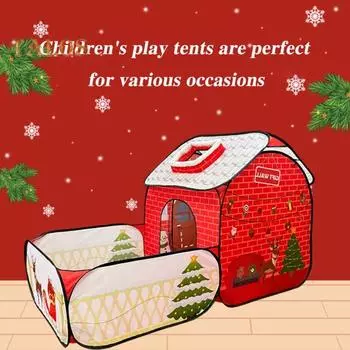 Детская игровая палатка с туннелем для гусениц, рождественская тема, детский игровой домик, ткань Оксфорд, интерактивная палатка для малышей для обучающих игр и развлечений A