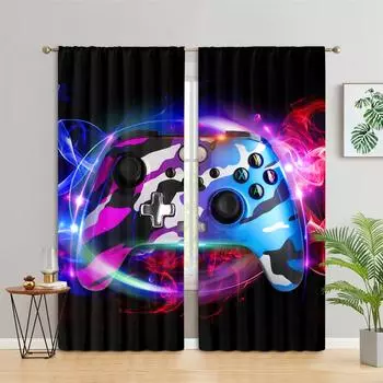 Детская игровая занавеска для мальчиков, игровая ручка, панель для штор в стиле ретро, игровая занавеска для гостиной, украшения для спальни 100W130H(CM)40x51in&Hook