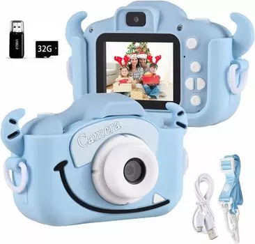 Детская игрушечная камера 1080P HD видео дюймов IPS с 32 ГБ памяти 8x экран USB двойная запись селфи камера цифровая камера для Рождества защитная японская