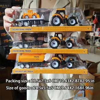 Детская игрушечная машинка, инженерный прицеп, машинка с ковшом, модель фермерской машинки для мальчика, коробка с функцией возврата, подарок для ребенка
