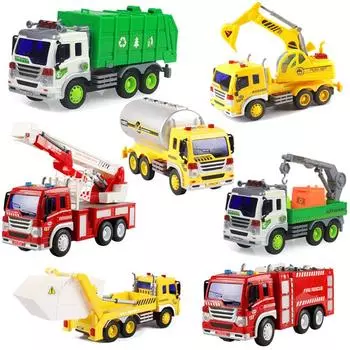 Детская игрушечная машинка Лестница Спасательная пожарная машина Санитарная машина Звуковая и световая игрушка Инерционная инженерная машина