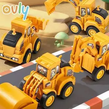 Детская игрушечная машинка «Нажми и иди», инженерная машинка, экскаватор, инерционный бумеранг, бульдозеры, машинка, развивающие игрушки для мальчиков, подарки