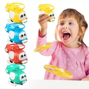 Детская игрушечная машинка НЛО мультфильм самолет игрушка столкновение вертолет маленький подарок One Size синий