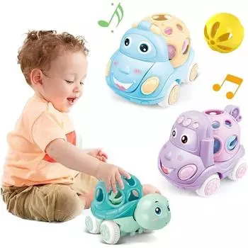 Детская игрушечная машинка-погремушка, катящаяся машинка для малышей 1-3 года, нажмите и поезжайте, машинка с фрикционным приводом, мягкая погремушка для девочки, подарок на день рождения