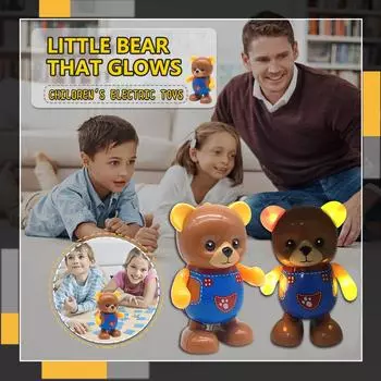 Детская игрушка-электрический медведь, светящийся музыкальный робот, качающийся танцующий робот