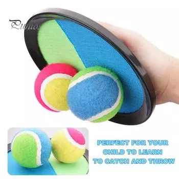 Детская игрушка «Бросай и лови мяч» с регулируемой резинкой для игры в помещении и на открытом воздухе на заднем дворе. Интерактивная игра для родителей и детей с липким мячом для малышей и мальчиков. синий/зелёный