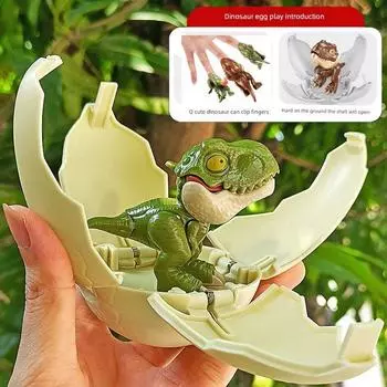 Детская игрушка Деформация Яйцо динозавра Может падать и трансформироваться Кусает палец Тираннозавр Слепая коробка Модель искусственного животного Мальчик Green egg + bite finger Dinosaur dinosaur random