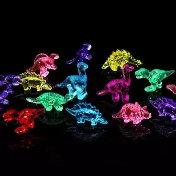 Детская игрушка-динозавр, драгоценный камень, акриловый бриллиант, семицветный искусственный кристалл