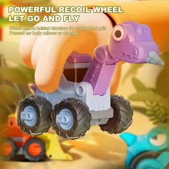 Детская игрушка-динозавр, машинка, пресс-ход, инерционный привод, тянущая назад, детская строительная машина, развивающая игрушка-динозавр, игрушка-грузовик для малышей, мальчиков и девочек, подарок на вечеринку красный