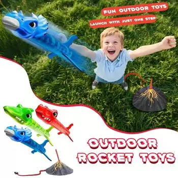 Детская игрушка-динозавр Ракета, подходит для игр на открытом воздухе для детей от 4 до 8 лет, подарки на день рождения для мальчиков, подходит для игр на открытом воздухе для маленьких детей One Size розовый