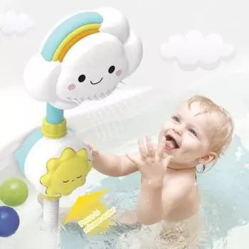 Детская игрушка для душа, руководство по упражнениям для рук, выдавливание воды с присоской, облако, радуга, ванна для ванной, игрушка для распыления воды, детские товары