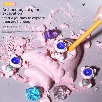 Детская игрушка для раскопок окаменелостей: Скрытый ящик для поиска сокровищ в ракете-астронавте