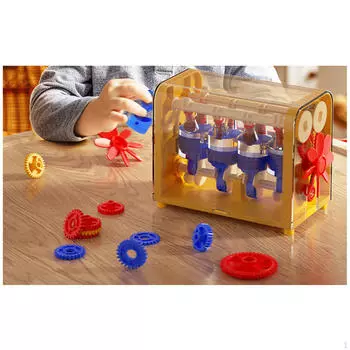 Детская игрушка для самостоятельной сборки модели двигателя для обучения физике жёлтый