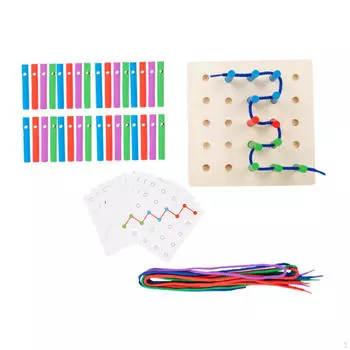 Детская игрушка для шнуровки, игра с продеванием веревки, Монтессори, раннее обучение, вставка, палочка, доска