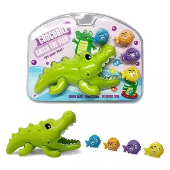 Детская игрушка для ванны «Кормление рыбок-крокодилов», детская игрушка для ванны «Крокодил и маленькая рыбка» для младенцев, образовательная интерактивная игра для ванны разноцветный