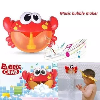 Детская игрушка для ванны, пузырьковые крабы, забавная музыка, создатель пузырей для ванны, игрушки для плавания в бассейне красный