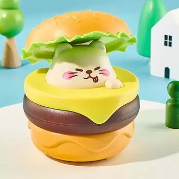 Детская игрушка-гамбургер с животными, игрушечный автомобиль с инерционным приводом, мультяшный гамбургер, собака, кошка, тигр, пресс и игрушка-автомобиль Dog