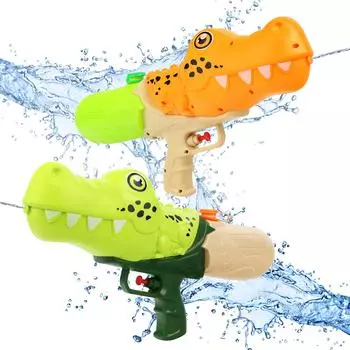 Детская игрушка из мультяшного водяного пистолета с крокодилом, водяной пистолет с одной насадкой для пляжных игр, водяной пистолет с крокодилом, игрушка для борьбы с водой в бассейне