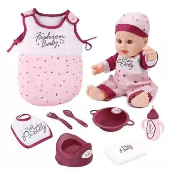 Детская игрушка из винила Спальный мешок Питьевая вода Звуковая игрушка Успокаивающая кукла Маппет Развивающая игрушка розовый