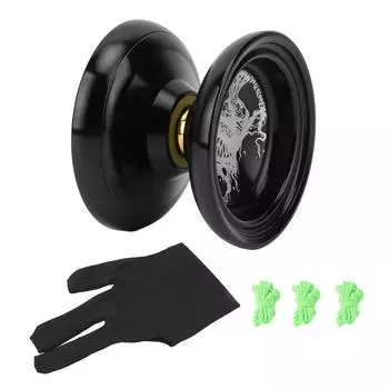 Детская игрушка йо-йо, неотзывчивый подшипник, стабильное вращение, классный вид, сплав, мяч для йо-йо со струнами в виде перчаток чёрный