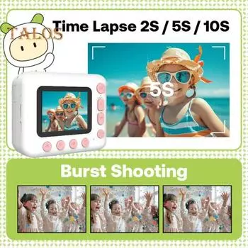 Детская игрушка-камера, совместимая с видео высокой четкости 1080P, детская игрушка-камера, камера с мгновенной печатью, забавными фильтрами и рамками, рождественские подарки на день рождения для детей от 3 до 12 лет A розовый