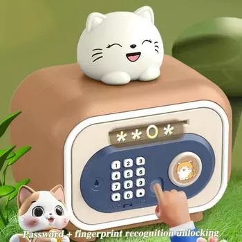 Детская игрушка-копилка Электронные деньги Монета Копилка для сбережений Стиль банкомата Разблокировка отпечатков пальцев Rabbit