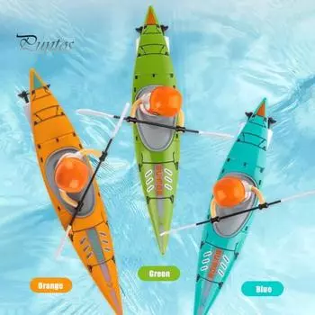 Детская игрушка-лодка с дистанционным управлением и светодиодным веслом, водонепроницаемая, 2,4 ГГц, радиоуправляемая лодка, каяк, озеро, река, бассейн, ванна, баланс воды, корабль, игрушка, подарок для мальчиков и девочек оранжевый