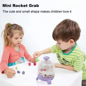 Детская игрушка-машина с ракетным когтем и 6 фигурками, наклейка «сделай сам», тренировка координации рук и глаз для малышей, мини-аркадная игра, подарок для мальчиков и девочек синий