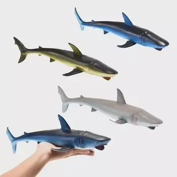 Детская игрушка-модель акулы - Мягкая гелевая имитация синего и большого белого мегалодона