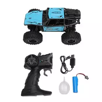 Детская игрушка на радиоуправлении 2.4G пульт дистанционного управления 5-канальный сплав спрей восхождение внедорожный автомобиль игрушка для синий