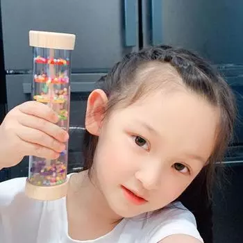 Детская игрушка-палочка для дождя, погремушка-трубка для малышей, развивающая игрушка-дождевик с бусинами для малышей, развивающая сенсорные слуховые музыкальные игрушки B