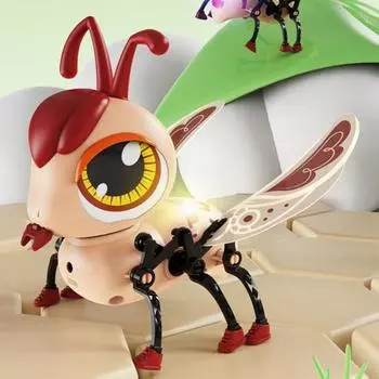 Детская игрушка-пчела с дистанционным управлением, светодиодной подсветкой, музыкой, сенсорным управлением, интерактивная умная игрушка-пчела для малышей, мальчиков и девочек, обучающая электронная игрушка-животное на радиоуправлении разноцветный