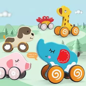 Детская игрушка-перетаскиватель, тянущая веревка, прозрачная печать с колесами, толкающий автомобиль, эвакуатор, ручная тяга, мультяшные игрушки для домашней игры 4