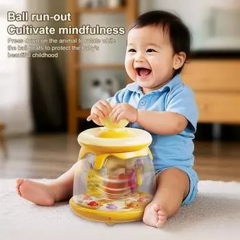 Детская игрушка-пресс, вращающаяся, милая игрушка в форме насекомого, верхняя ручка, вращение жёлтый