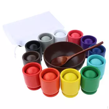 Детская игрушка «Радужные шарики в стаканчиках», настольная игра «Сортировка по цвету», сенсорные игрушки для детей дошкольного возраста