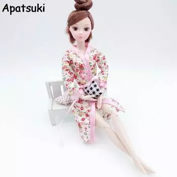 Детская игрушка розовая одежда для кукол Барби 1/6 пижамный костюм одежда для сна халат для 1:6 BJD кукольный домик аксессуары для кукол розовый