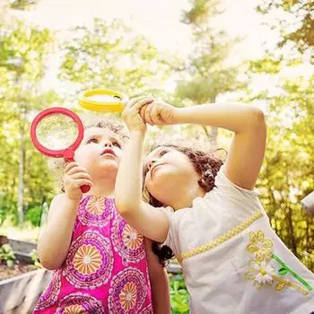 Детская игрушка, ручная лупа, увеличительный инструмент, научный эксперимент, классный комплект жёлтый