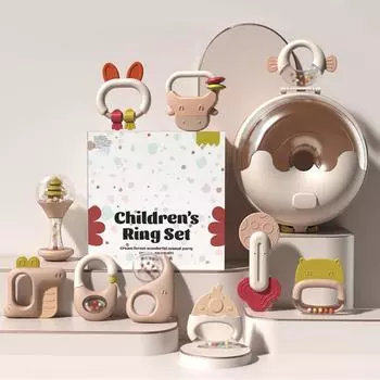 Детская игрушка с ручным приводом для детей от 0 до 1 года, головоломка, которая может скрипеть зубами, клей, успокаивающая игрушка для новорожденных One Size белый