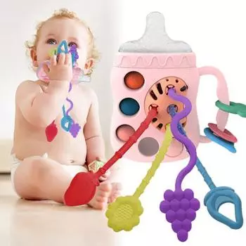 Детская игрушка снимает стресс, ролик для зубов, мультяшная ручка, фруктовая координация, улучшается координация рук и глаз, яркий цвет белый