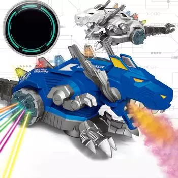 Детская игрушка-спрей, механический динозавр с легкой музыкой, электрическая игрушка, модель, универсальная движущаяся белый