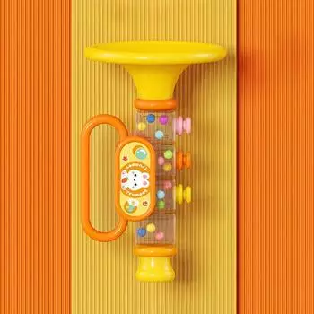 Детская игрушка-труба, духовая музыка, игровые инструменты, губная гармошка, свисток, мужские и женские игрушки жёлтый