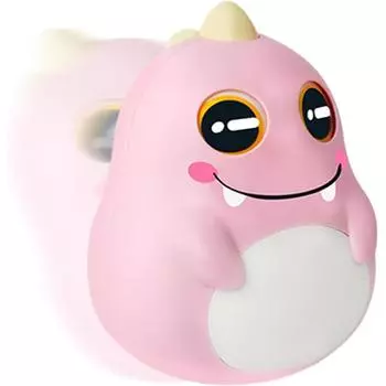 Детская игрушка-воблер, милые игрушки-неваляшки для малышей — красочные покачивающиеся динозавры, воблер для животика, поли-игрушка для сенсорного развития детей 9*9*12cm розовый