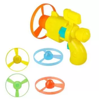 Детская игрушка-запускатель летающих дисков для улицы, сада, заднего двора, газона, парка, для малышей, мальчиков, девочек, игра со светодиодной подсветкой, стрелялка летающими дисками 1 Set