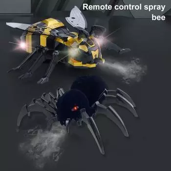 Детская игрушка-животное с дистанционным управлением и светодиодной подсветкой, музыкальная интерактивная механическая пчела, осьминог, паук, для малышей, электрическая 2,4 ГГц, радиоуправляемая игрушка-животное-робот C